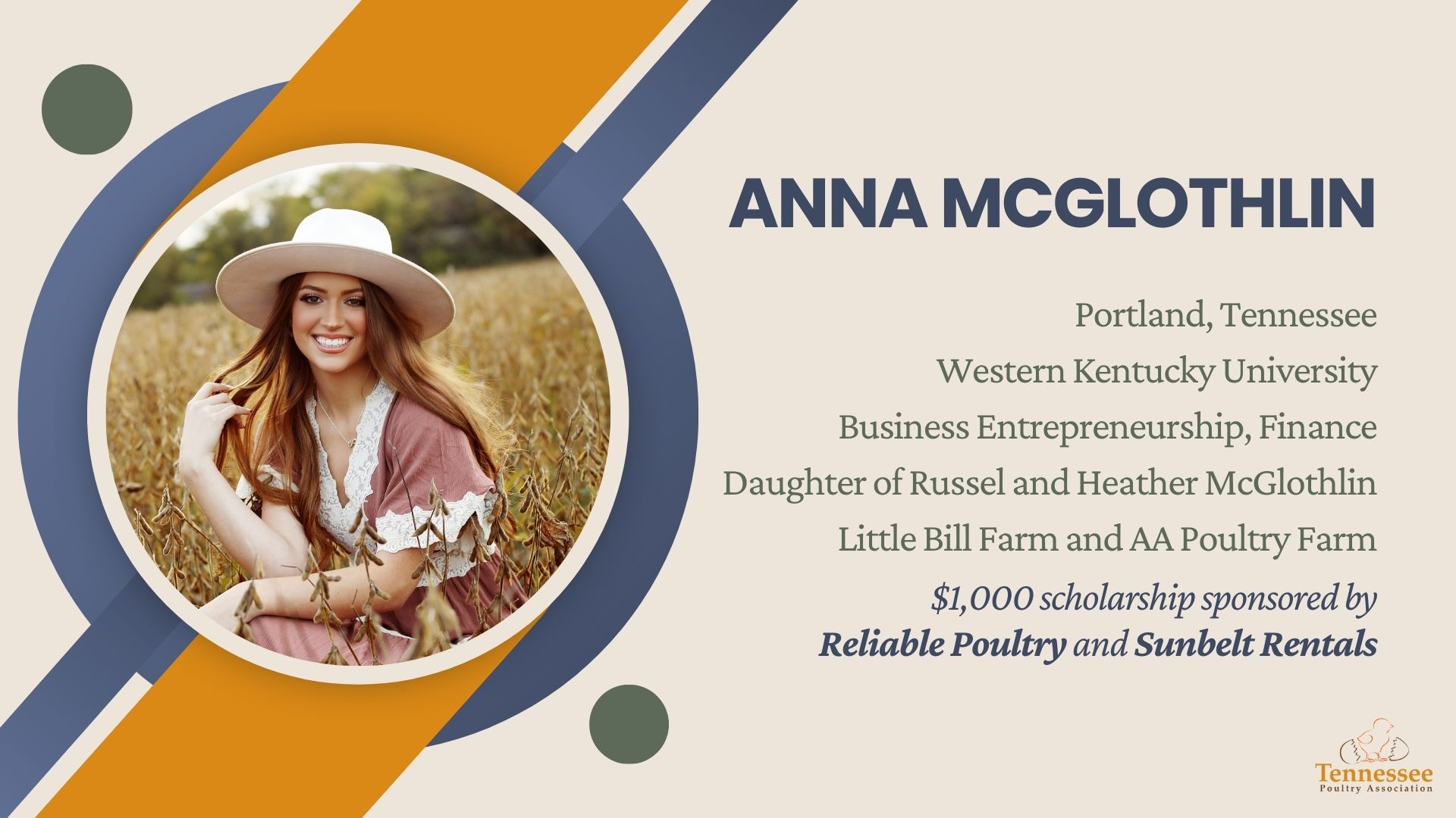 Anna McGlothlin 2024 Scholarship Recipient