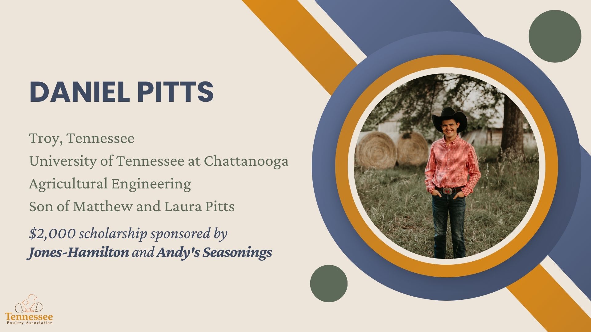 Daniel Pitts 2024 Scholarship Recipient